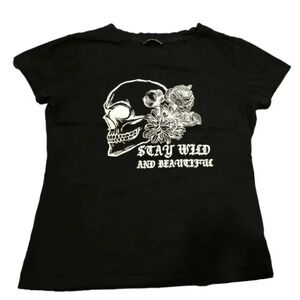 Shein, Size M, Black Skull T-shirt